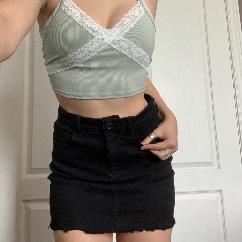 Black jean skirt